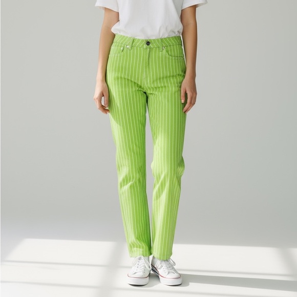 Victor Glemaud Denim - TARGET VICTOR GLEMAUD ACID LIME Striped Jeans Size 6 NWT